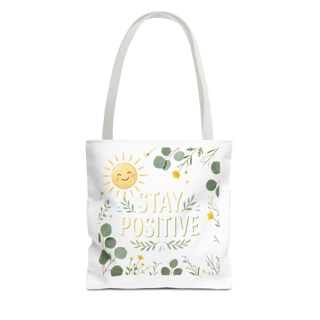 Stay Positive Tote Bag | Sunshine Floral Illustration