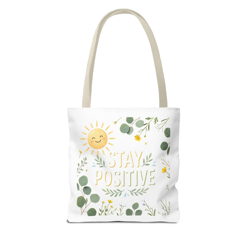 Stay Positive Tote Bag | Sunshine Floral Illustration
