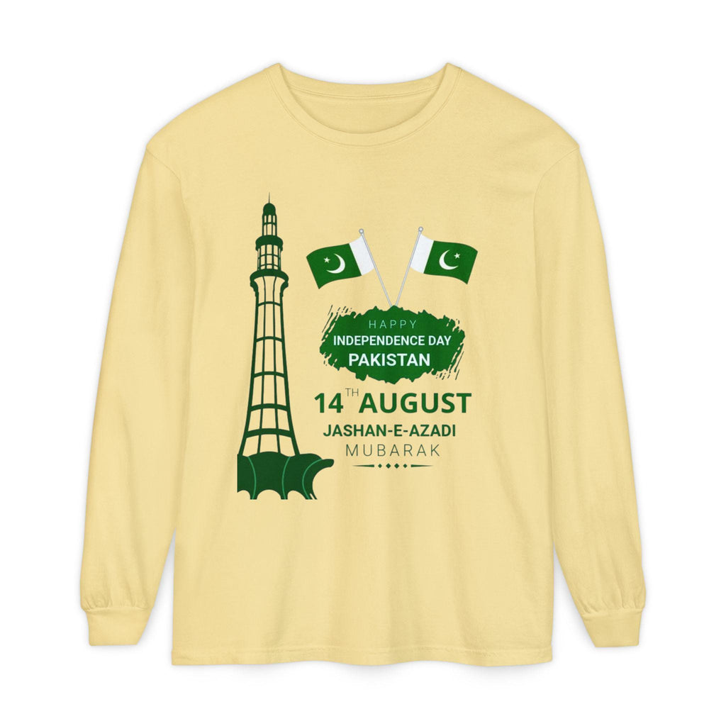 Pakistan Independence Day 14 August T-Shirt | Pakistani Flag Minar-e-Pakistan Long Sleeve