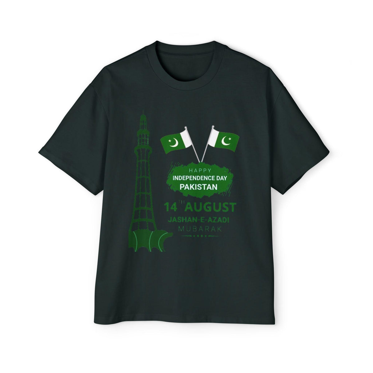 Pakistan Independence Day 14 August Tee | Minar-e-Pakistan Flag Design