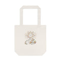 Smiling Sun Botanical Illustration Tote Bag | Earthy Floral Canvas