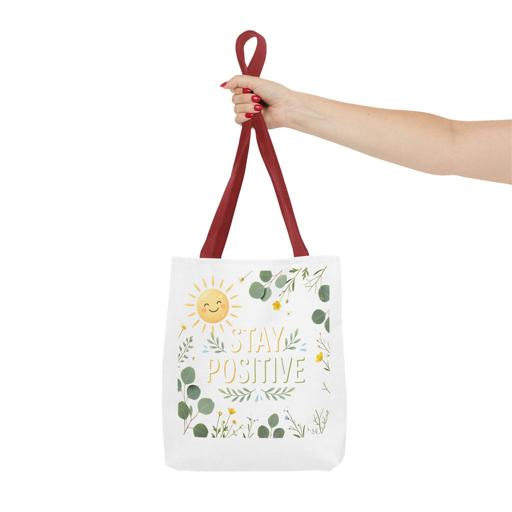 Stay Positive Tote Bag | Sunshine Floral Illustration