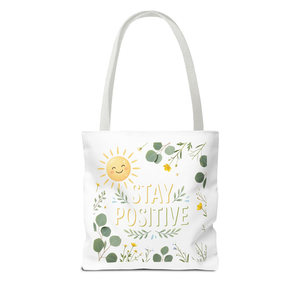 Stay Positive Tote Bag | Sunshine Floral Illustration