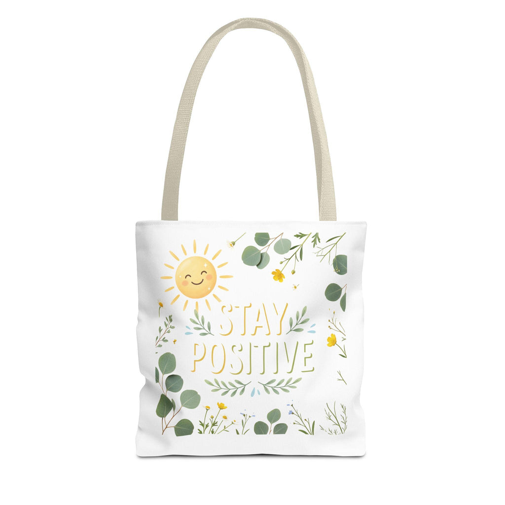 Stay Positive Tote Bag | Sunshine Floral Illustration