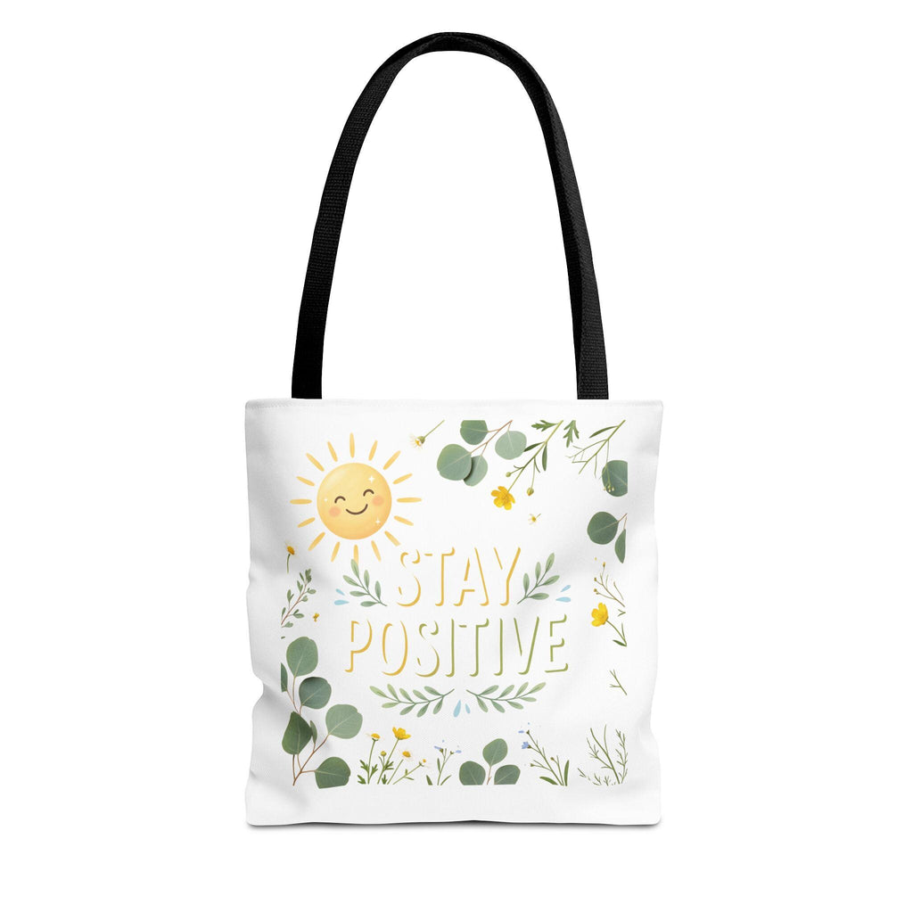 Stay Positive Tote Bag | Sunshine Floral Illustration