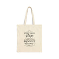 Every Small Step inspirational quote Tote Bag | canvas motivational grocery tote