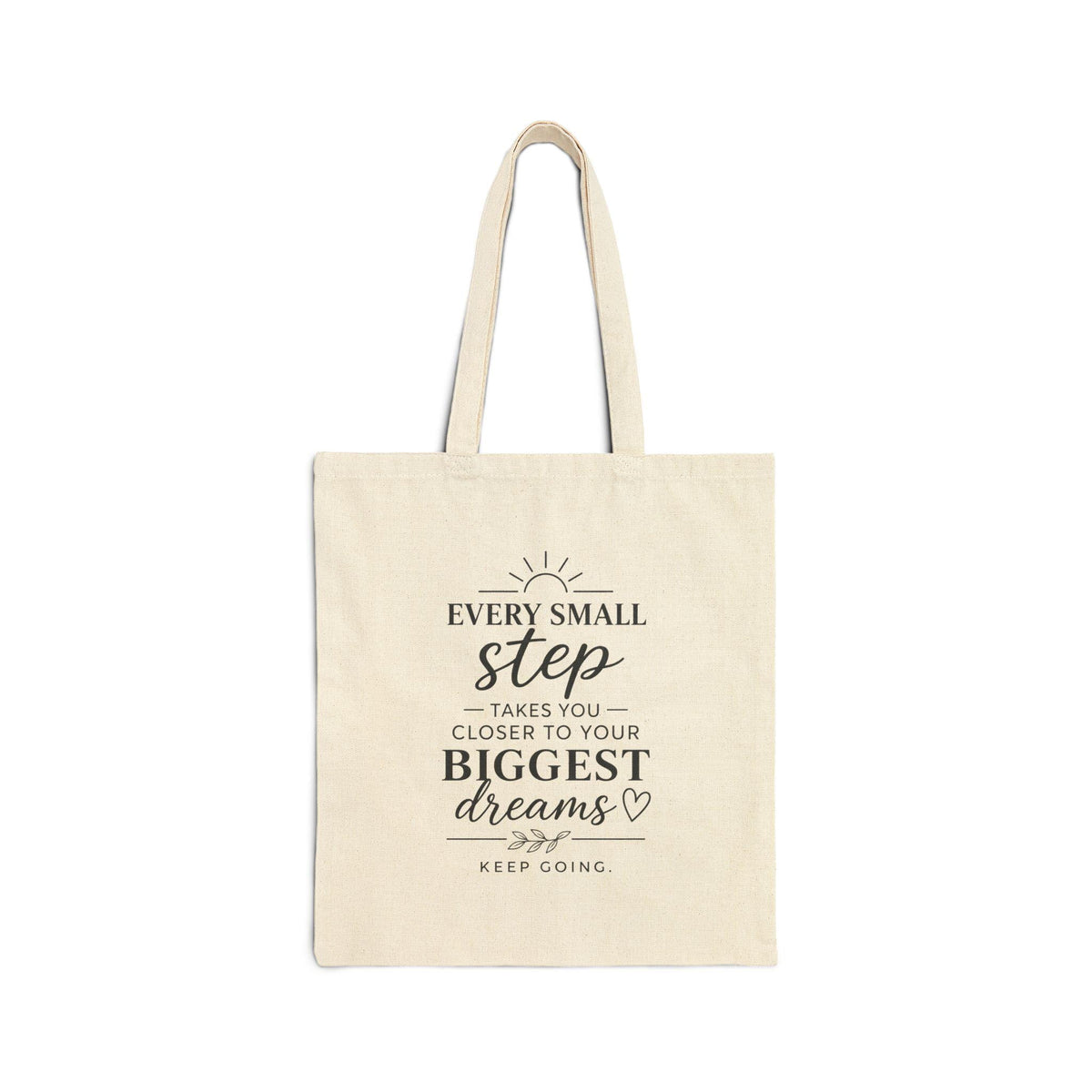 Every Small Step inspirational quote Tote Bag | canvas motivational grocery tote