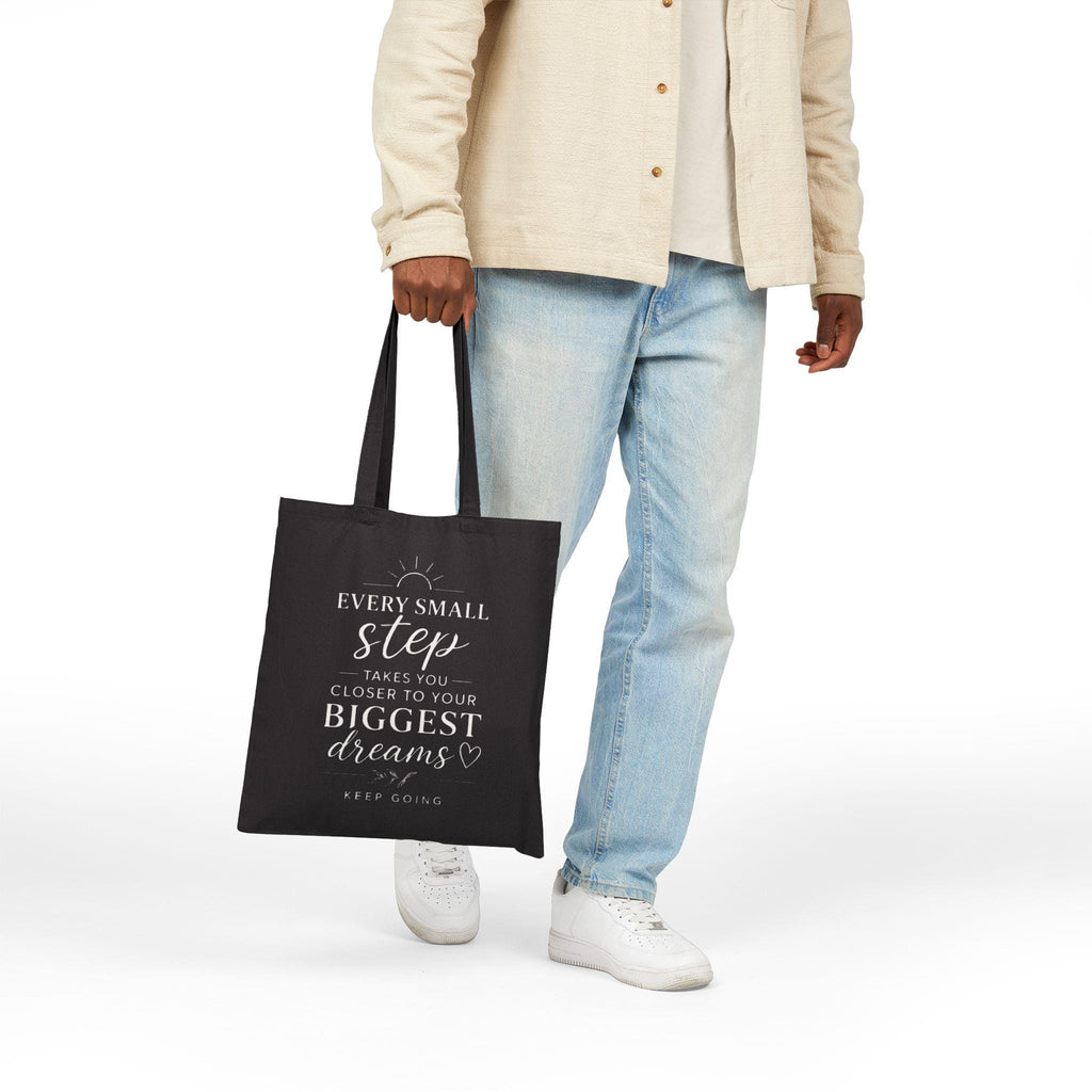Every Small Step inspirational quote Tote Bag | canvas motivational grocery tote
