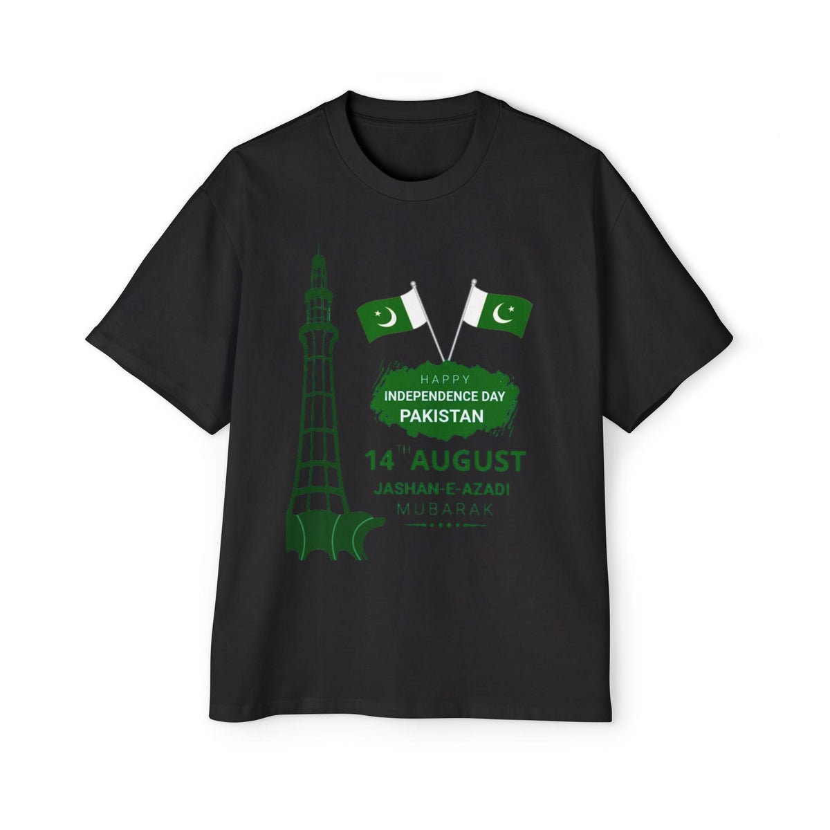 Pakistan Independence Day 14 August Tee | Minar-e-Pakistan Flag Design