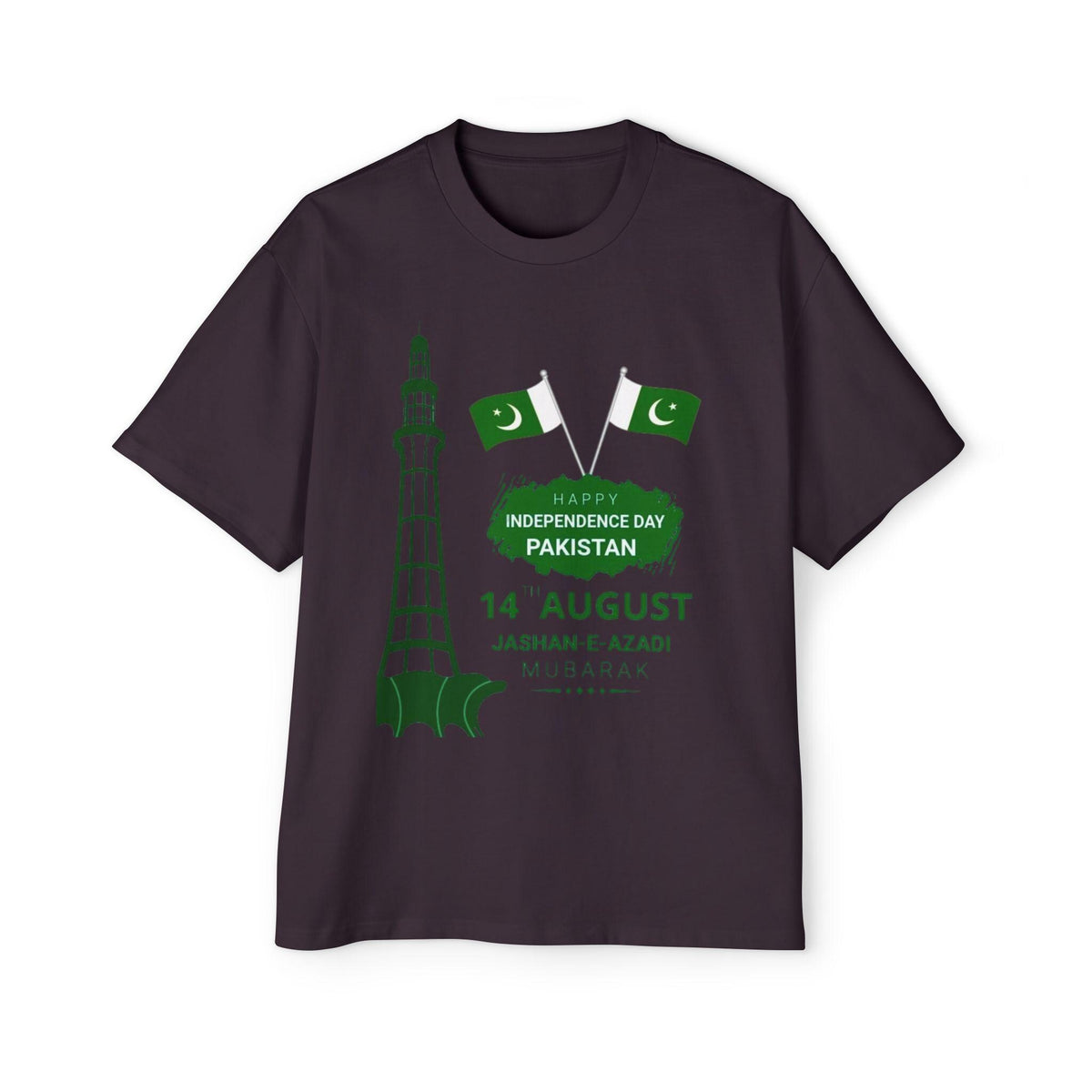 Pakistan Independence Day 14 August Tee | Minar-e-Pakistan Flag Design
